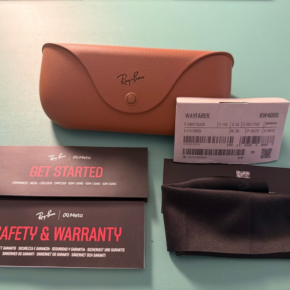 Ray‑Ban Meta Wayfarer RW4006 Smart Glasses | Shiny Black | G‑15 Green | NEW